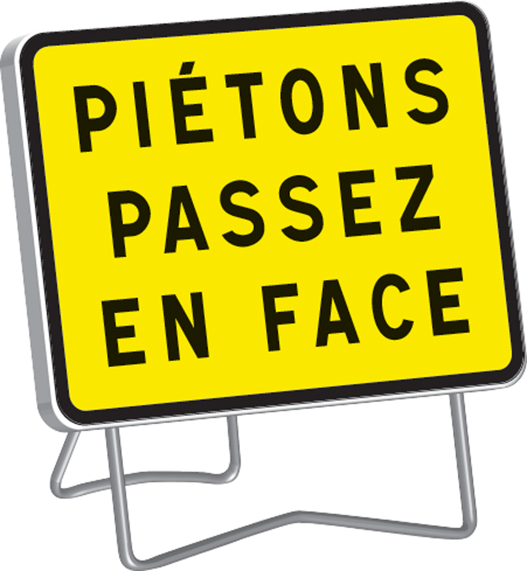 Panneau KC1 ' PIETONS PASSEZ EN FACE ' classe T1 + PIED - TALIAPLAST - 525618