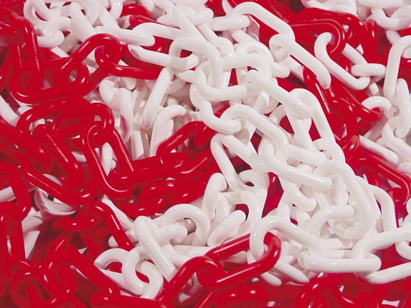 CHAINE PLASTIQUE ROUGE/BLANCHE Nø6 (SAC DE 25M) TALIAPLAST - 530101