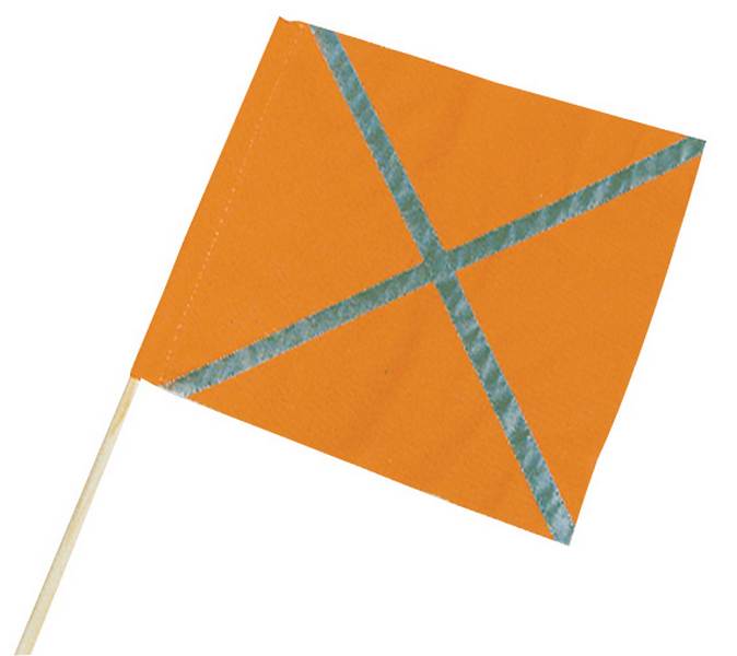 FANION ORANGE FLUO AVEC BANDES RETRO 40X50CM TALIAPLAST - 550402