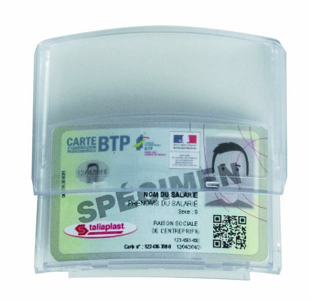 PORTE BADGE ADHESIF POUR CASQUES DE CHANTIER TALIAPLAST - 560310