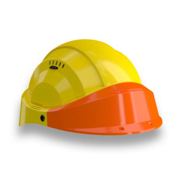 CASQUE 'ORIZON' JAUNE VISIERE ORANGE TALIAPLAST - 563525