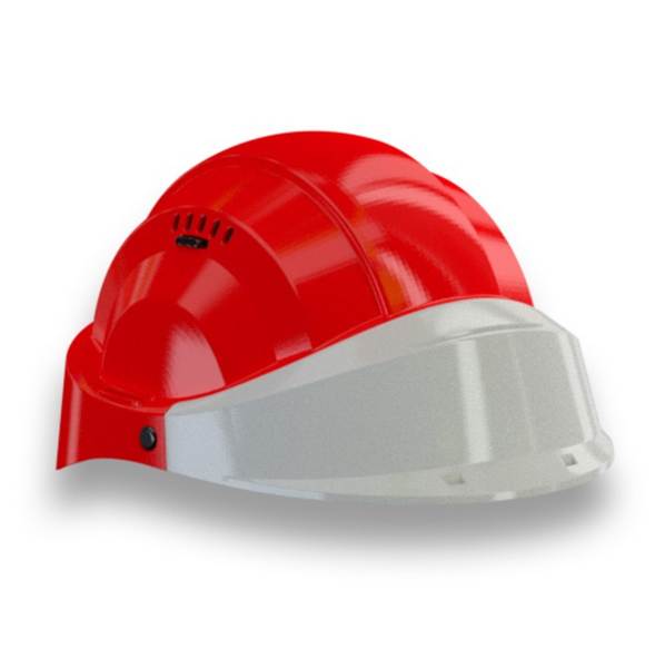 CASQUE 'ORIZON' ROUGE VISIERE GRISE TALIAPLAST - 563568