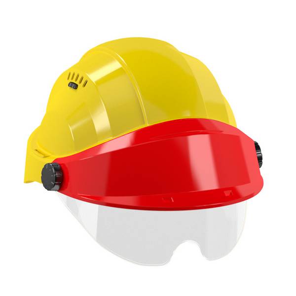 CASQUE 'ORIZON' JAUNE VISIERE ROUGE AVEC LUNETTE TALIAPLAST - 563726