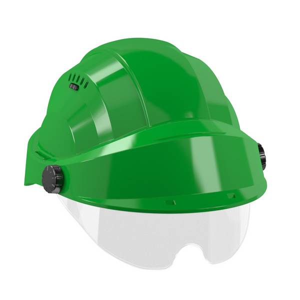 CASQUE 'ORIZON' VERT VISIERE VERTE AVEC LUNETTE TALIAPLAST - 563733
