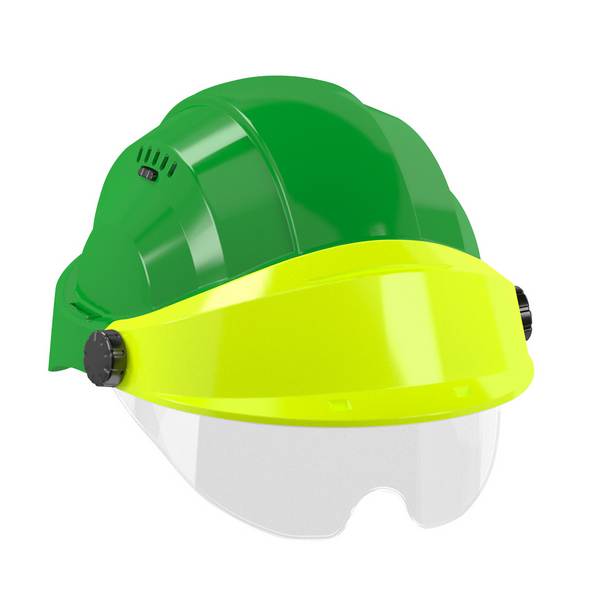 CASQUE 'ORIZON' VERT VISIERE ROUGE AVEC LUNETTE TALIAPLAST - 563737