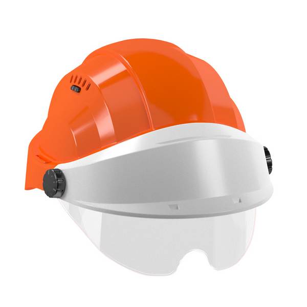 CASQUE 'ORIZON' ORANGE VISIERE GRISE AVEC LUNETTE TALIAPLAST - 563758