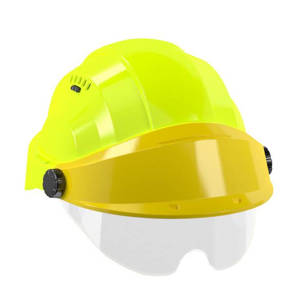 CASQUE 'ORIZON' FLUO JAUNE VISIERE JAUNE AVEC LUNETTE TALIAPLAST - 563772