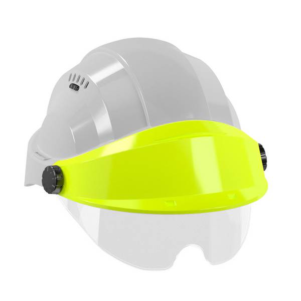 CASQUE 'ORIZON' GRIS VISIERE FLUO JAUNE AVEC LUNETTE TALIAPLAST - 563787