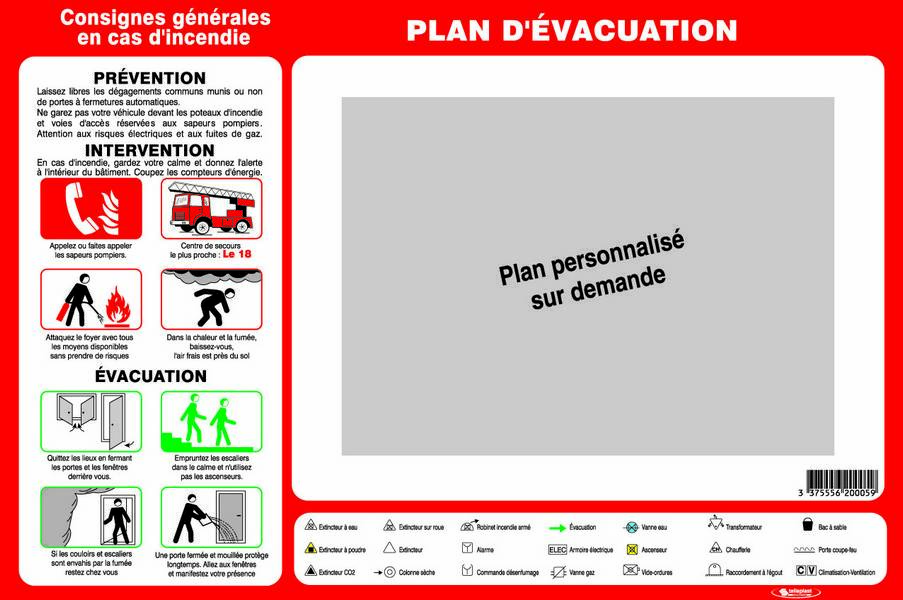 PLAN D'EVACUATION 450X300mm TALIAPLAST - 620005