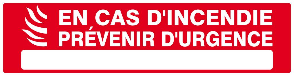 EN CAS D'INCENDIE PREVENIR D'URGENCE 200x52mm TALIAPLAST - 620122