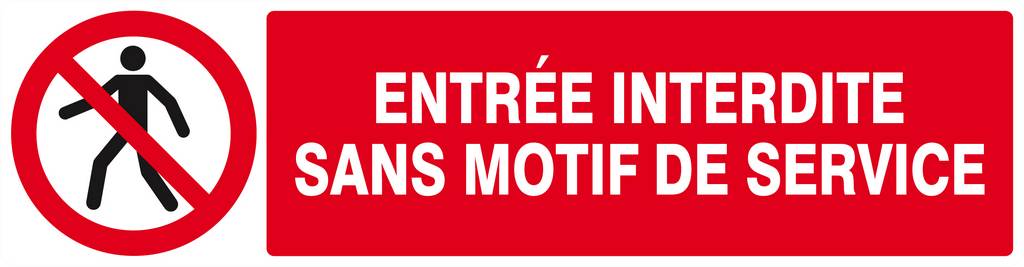 Panneau rigide ENTREE INTERDITE SANS MOTIF DE SERVICE 200x52mm TALIAPLAST - 620206