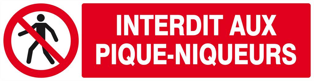 Panneau rigide INTERDIT AUX PIQUE-NIQUEURS 200x52mm TALIAPLAST - 620207