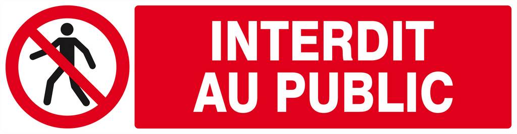 Panneau rigide INTERDIT AU PUBLIC 200x52mm TALIAPLAST - 620208