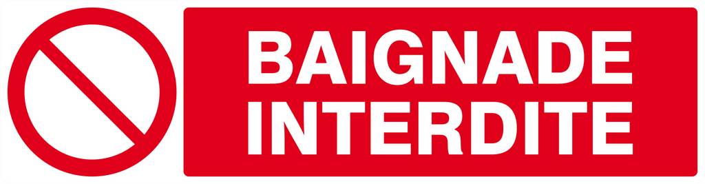 Panneau rigide BAIGNADE INTERDITE 200x52mm TALIAPLAST - 620218