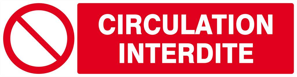 Panneau rigide CIRCULATION INTERDITE 200x52mm TALIAPLAST - 620220