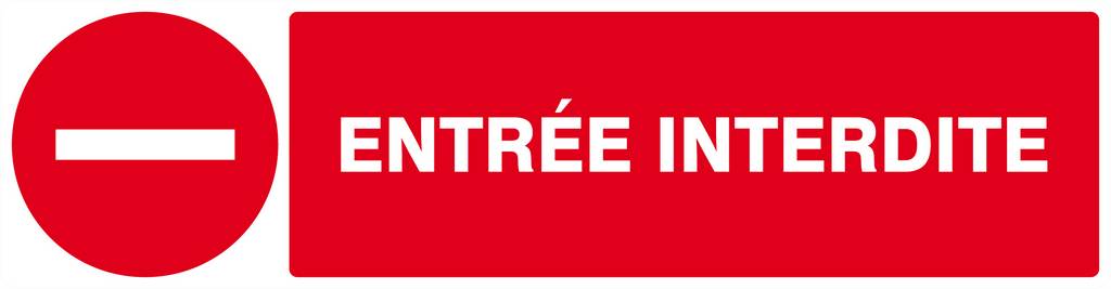 Panneau rigide ENTREE INTERDITE 200x52mm TALIAPLAST - 620225