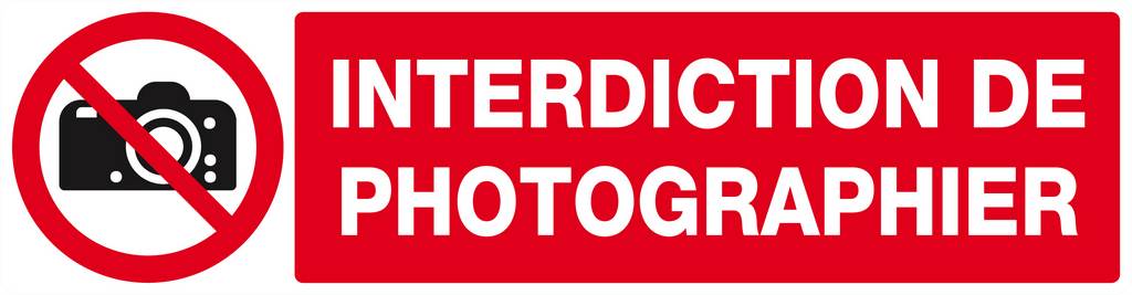 Panneau rigide INTERDICTION DE PHOTOGRAPHIER 200x52mm TALIAPLAST - 620231
