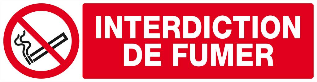 Panneau rigide INTERDICTION DE FUMER 200x52mm TALIAPLAST - 620236