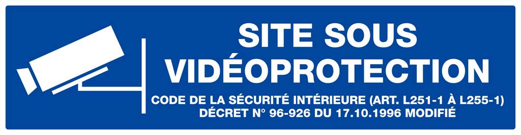 Panneau rigide SITE SOUS VIDEOPROTECTION 200x52mm TALIAPLAST - 620237