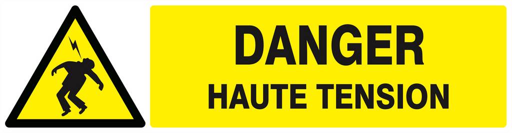 Panneau rigide DANGER HAUTE TENSION 200x52mm TALIAPLAST - 620302