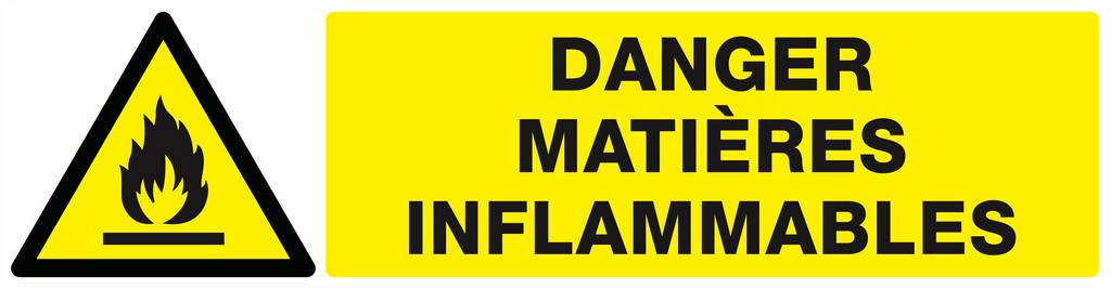 Panneau rigide DANGER, MATIERES INFLAMMABLES 200x52mm TALIAPLAST - 620303