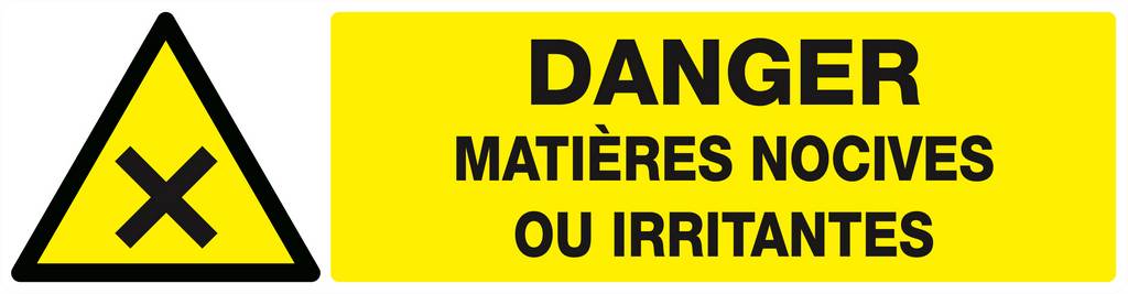 Panneau rigide DANGER MATIERES NOCIVES OU IRRITANTES 200x52mm TALIAPLAST - 620306