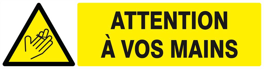 Panneau rigide DANGER, ATTENTION A VOS MAINS 200x52mm TALIAPLAST - 620311