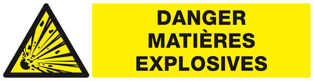 Panneau rigide DANGER, MATIERES EXPLOSIVES 200x52mm TALIAPLAST - 620312