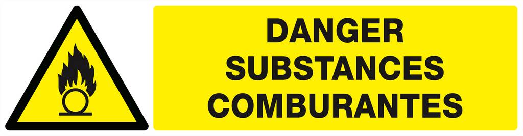 Panneau rigide DANGER, SUBSTANCES COMBURANTES 200x52mm TALIAPLAST - 620313