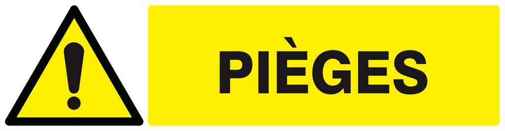Panneau rigide DANGER PIEGES 200x52mm TALIAPLAST - 620321