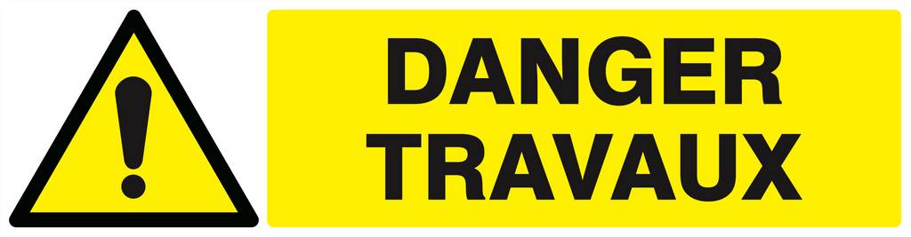 Panneau rigide DANGER TRAVAUX 200x52mm TALIAPLAST - 620322