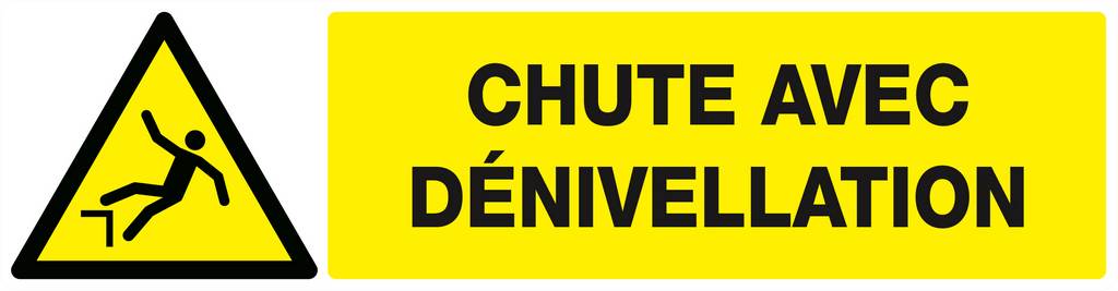 Panneau rigide DANGER, CHUTE AVEC DENIVELLATION 200x52mm TALIAPLAST - 620327