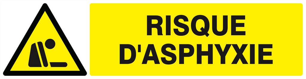 Panneau rigide DANGER RISQUE D'ASPHYXIE 200x52mm TALIAPLAST - 620329