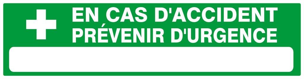 EN CAS D'ACCIDENT PREVENIR D'URGENCE 200x52mm TALIAPLAST - 620412