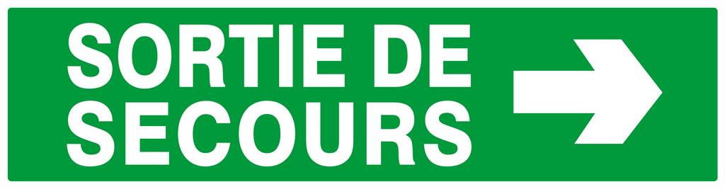 SORTIE DE SECOURS FLECHE A DROITE 200x52mm TALIAPLAST - 620415