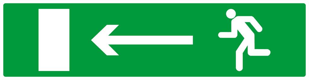 EVACUATION VERS SORTIE GAUCHE 200x52mm TALIAPLAST - 620423