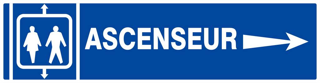 Panneau rigide ASCENSEUR FLECHE A DROITE 200x52mm TALIAPLAST - 620602