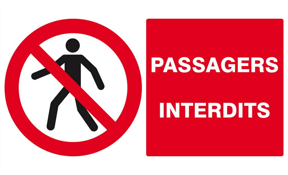 Panneau rigide PASSAGERS INTERDITS 330x200mm TALIAPLAST - 621202