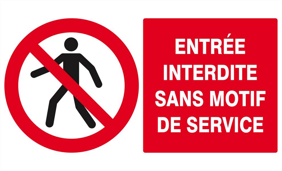 Panneau rigide ENTREE INTERDITE SANS MOTIF DE SERVICE 330x200mm TALIAPLAST - 621206
