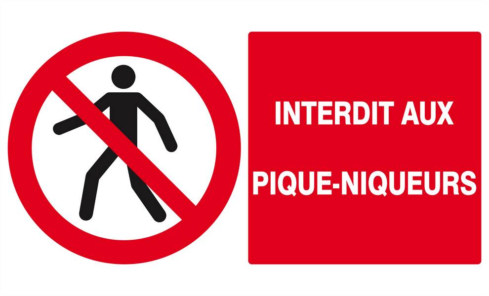Panneau rigide INTERDIT AUX PIQUE-NIQUEURS 330x200mm TALIAPLAST - 621207