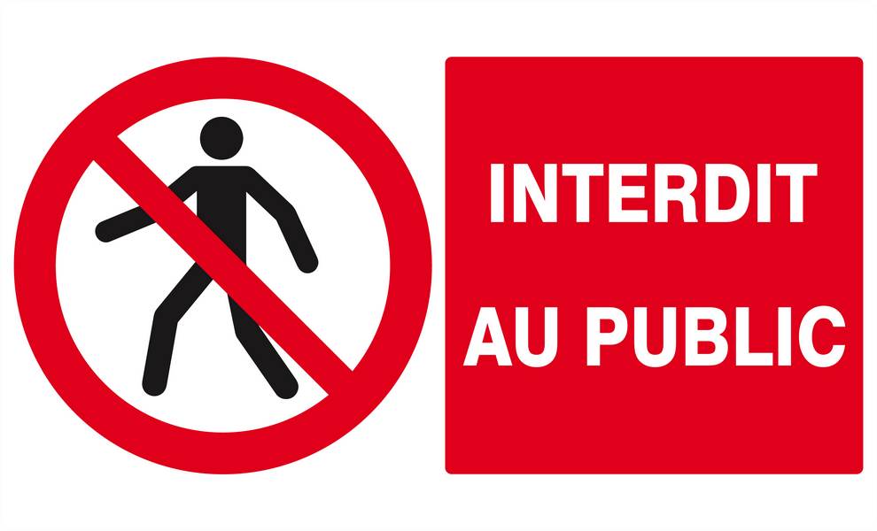 Panneau rigide INTERDIT AU PUBLIC 330x200mm TALIAPLAST - 621208