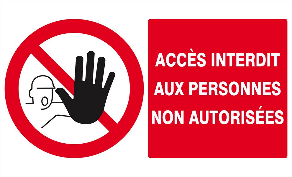 Panneau rigide ACCES INTERDIT AUX PERSONNES NON AUTORISEES 330x200mm TALIAPLAST - 621210