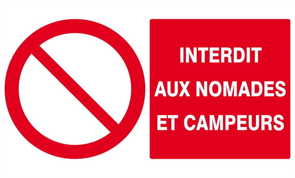 Panneau rigide INTERDIT AUX NOMADES ET CAMPEURS 330x200mm TALIAPLAST - 621211