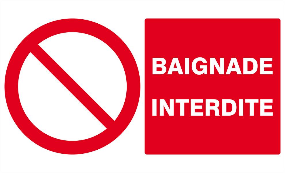 Panneau rigide BAIGNADE INTERDITE 330x200mm TALIAPLAST - 621218