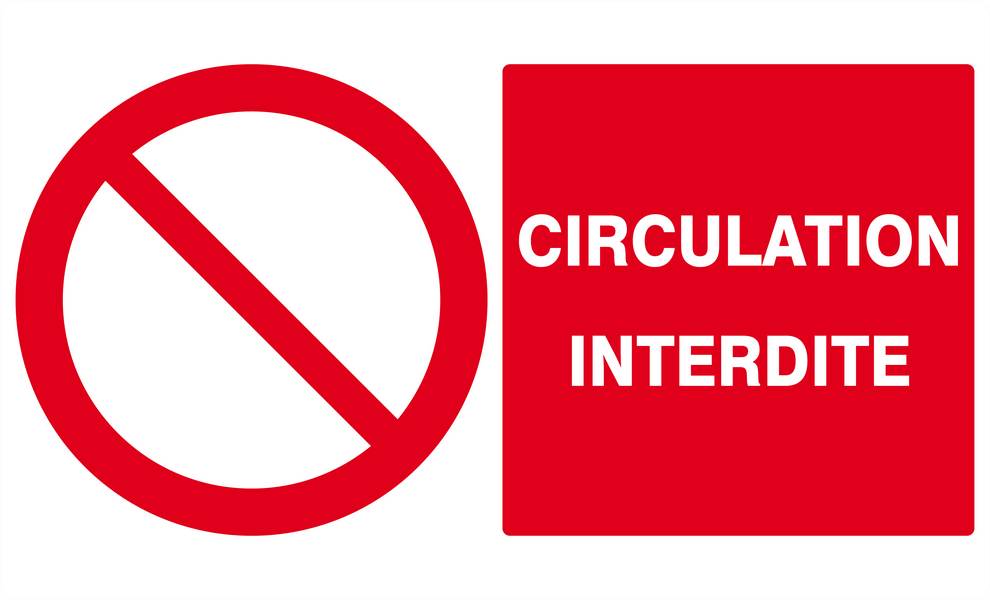 Panneau rigide CIRCULATION INTERDITE 330x200mm TALIAPLAST - 621220
