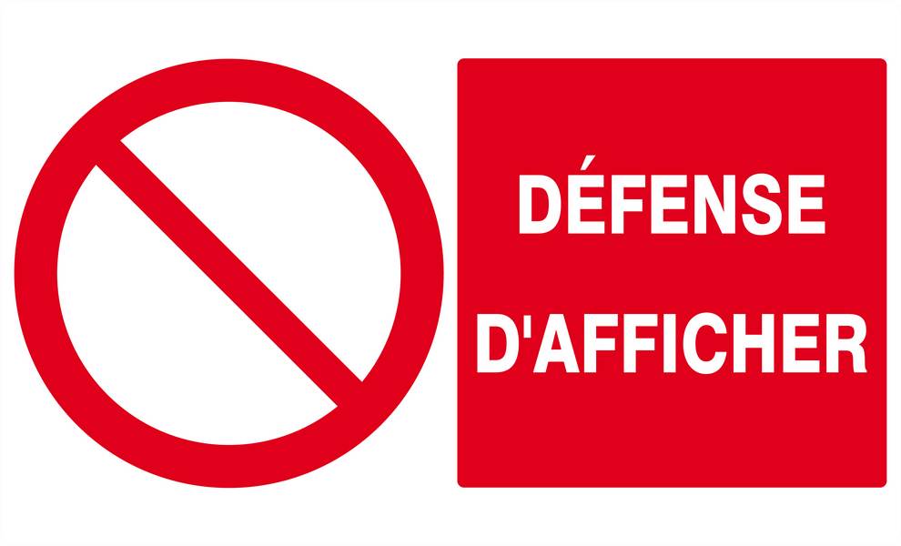 Panneau rigide DEFENSE D'AFFICHER 330x200mm TALIAPLAST - 621222