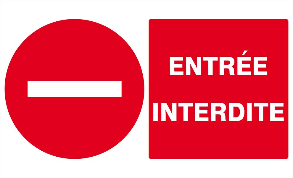 Panneau rigide ENTREE INTERDITE 330x200mm TALIAPLAST - 621225