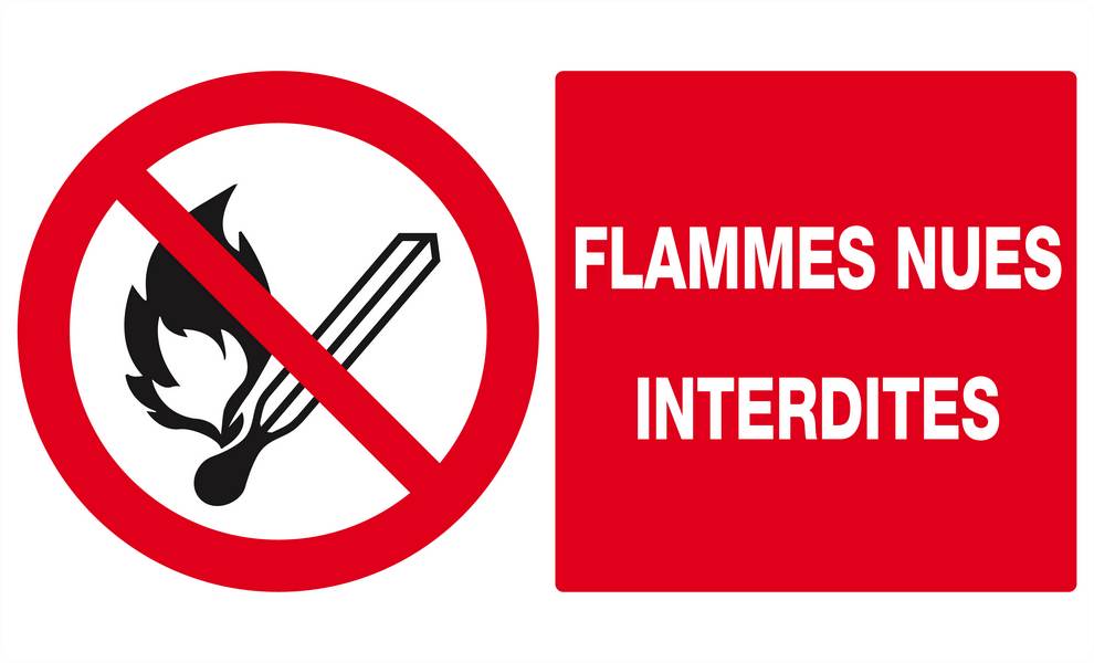 Panneau rigide FLAMMES NUES INTERDITES 330x200mm TALIAPLAST - 621226