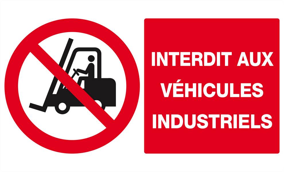 Panneau rigide INTERDIT AUX VEHICULES INDUSTRIELS 330x200mm TALIAPLAST - 621228
