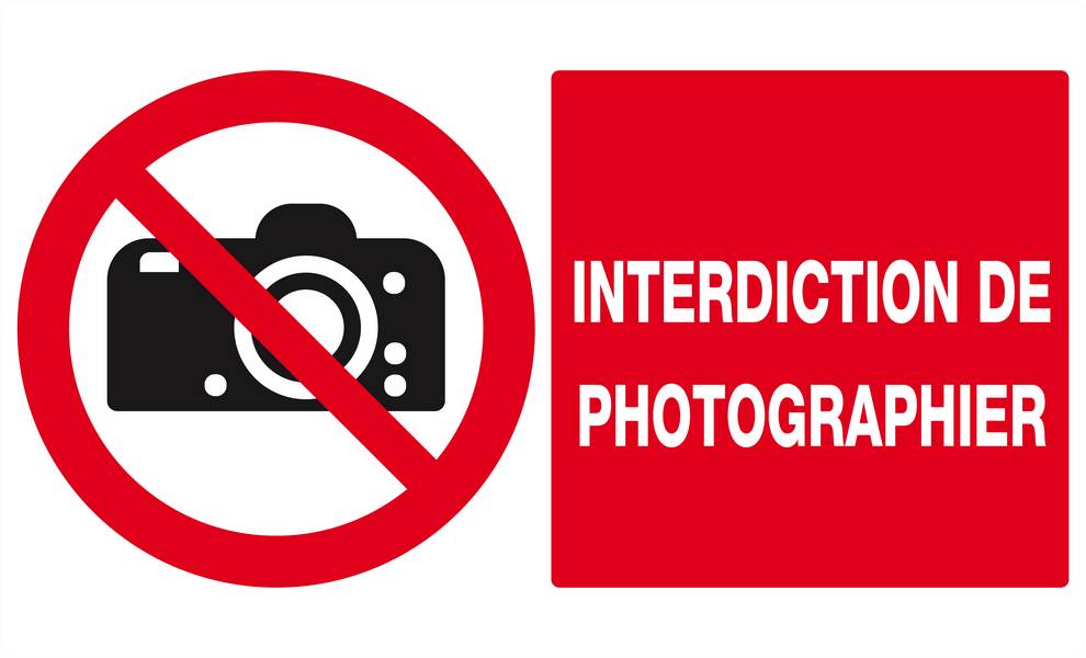 Panneau rigide INTERDICTION DE PHOTOGRAPHIER 330x200mm TALIAPLAST - 621231